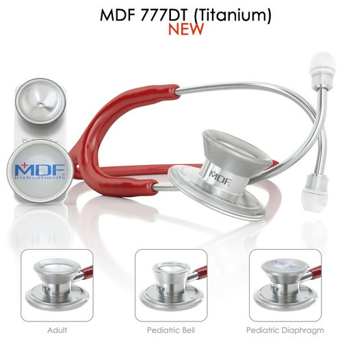 گوشی پزشکی بزرگسال و اطفال تیتانیوم مدل MDF 777 DT