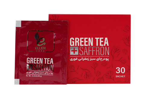 پودر عصاره چای سبز زعفرانی الن بیوتی بسته 30 عددی